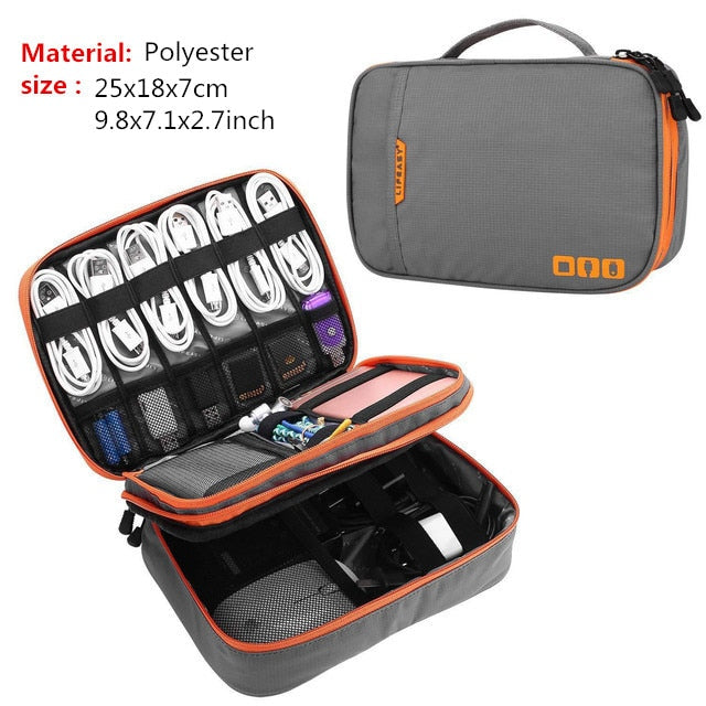 Digital Storage Bags Electronics Cable Organizer Cord Usb Wires Portable Charger Power Bank Accessories for Nintendo Switch - Gray K / Russian Federation