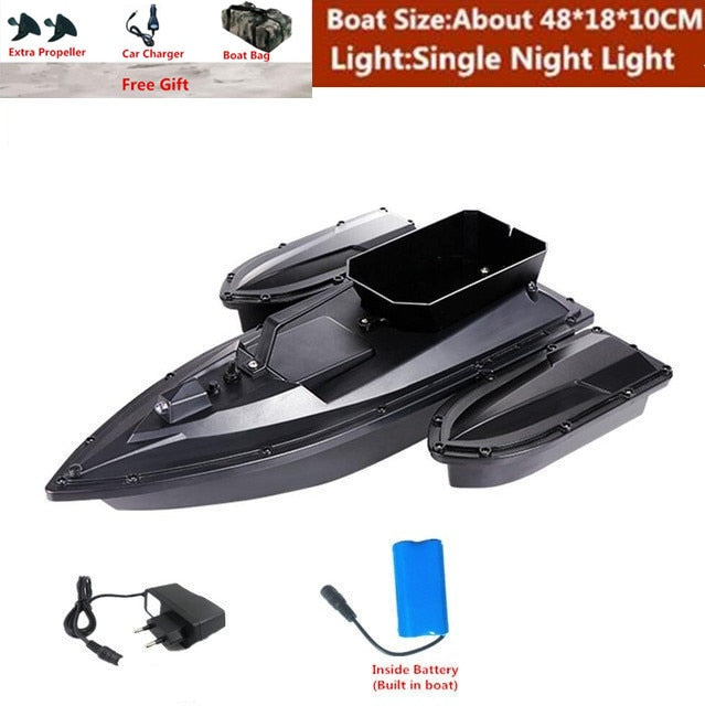 Smart Fixed Speed Cruise Radio Remote Control Fishing Bait Boat 1.5KG 500M Dual Night Light Lure Fishing RC Bait Boat Fishing - EU Plug 1 Battery 4 / China