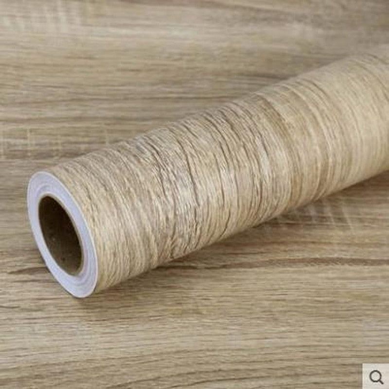 Wood Grain Stickers Wardrobe Cabinet Table Furniture Renovation  Wallpaper Self Adhesive Waterproof Wall Papers Home Decor - Park wood wallpaper / 40 x 200 cm / China