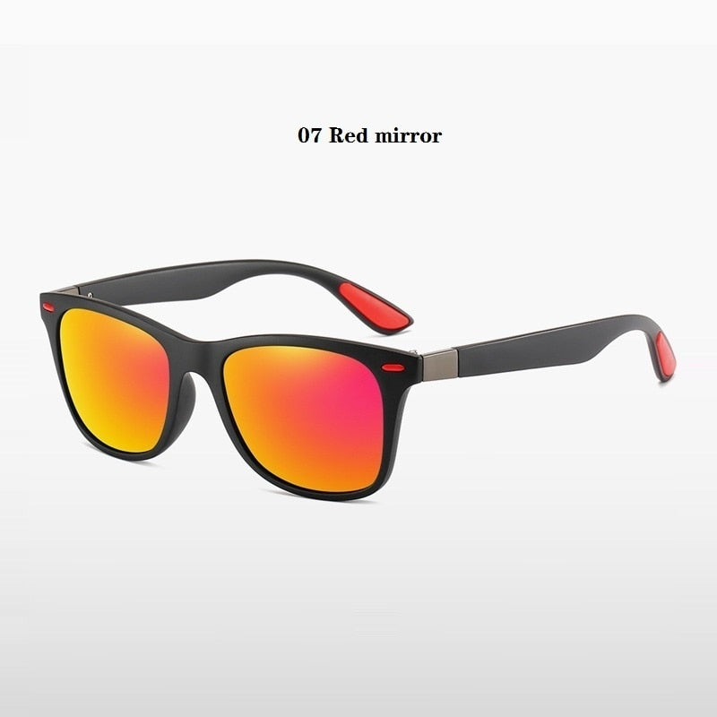 Fashion Vintage Sunglasses For Men Women Polarized Designer Sunglasses Man Square Retro Sun Glasses Driving Eyewear Shades UV400 - 07 Red mirror