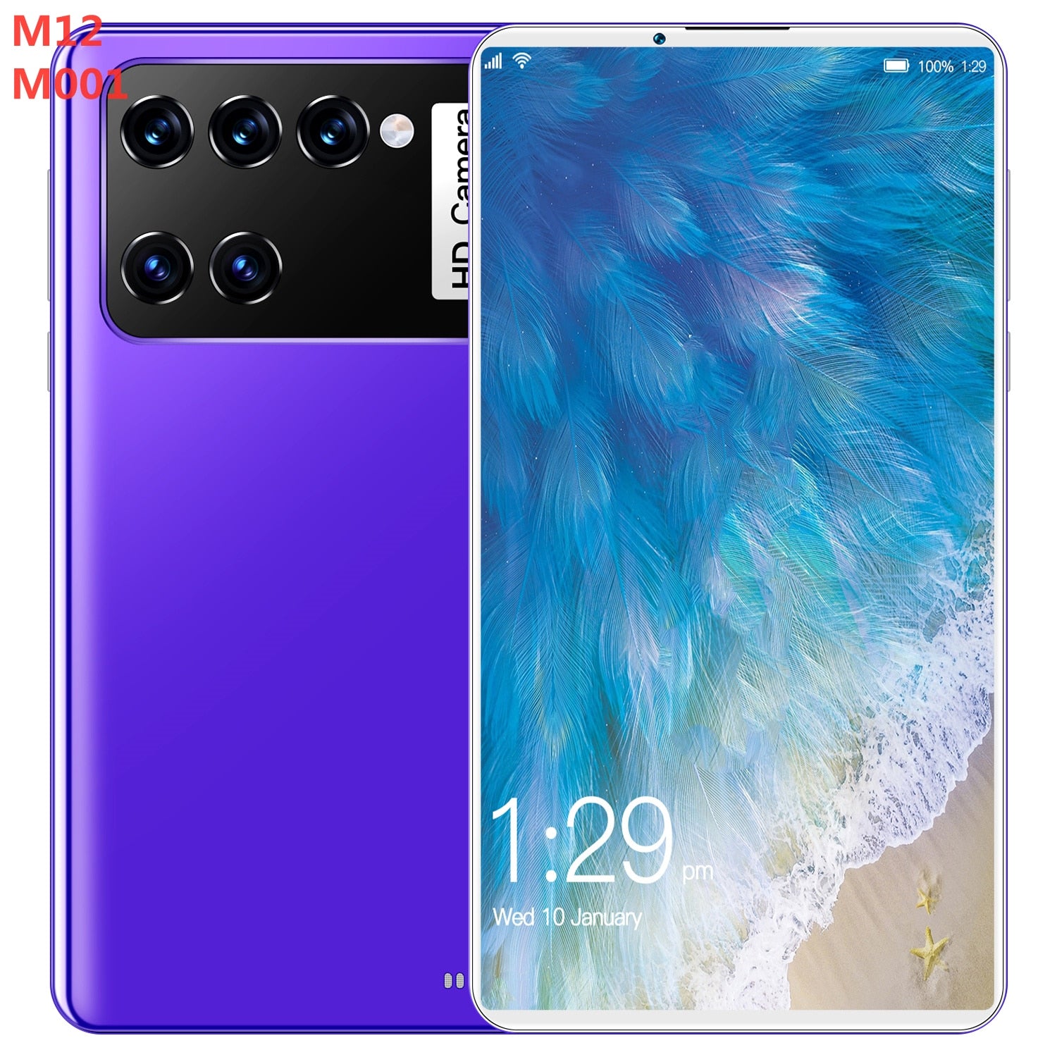 M12 Pad Tablet Android12 WPS Office 8 Inch 6GB RAM 128GB ROM 48MP 5G Deca Core Dual Sim GPS Send Keyboard Google Play Tablette - Purple / Standard / UK|CN