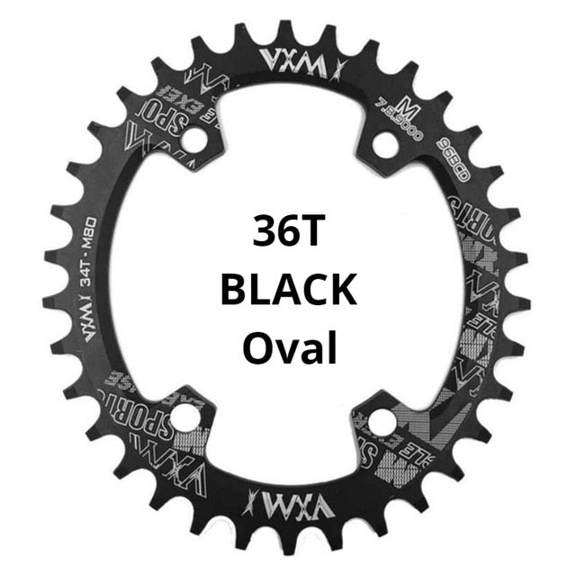 VXM Round Oval 96BCD Chainring MTB Mountain BCD 96 bike 30T 32T 34T 36T 38T crankset Tooth plate Parts for M7000 M8000 M9000 - Black 36T Oval