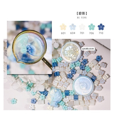 Mixed Glitter Sakura Wax Seal Stamp Beads DIY Cherry Blossom Sealing Bead Stamps Envelope Wedding Art Hobby Card Gift Invitation - C