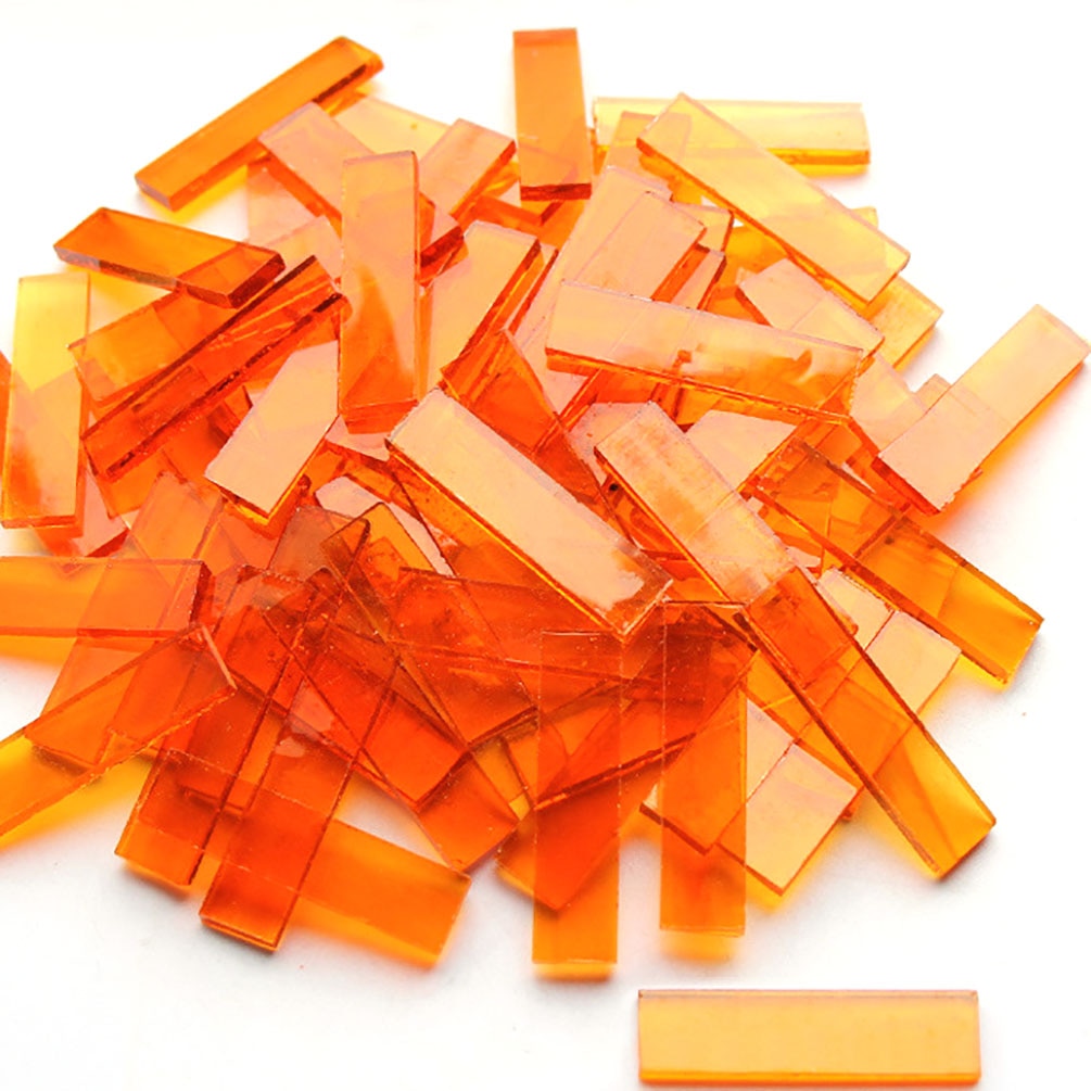 Mixed Color 1 X 4 Cm Square Stained Glass Strip Clear Glass Mosaic Pieces DIY Mosaic Tiles Hobbies Art Crafts Material 100g - 10