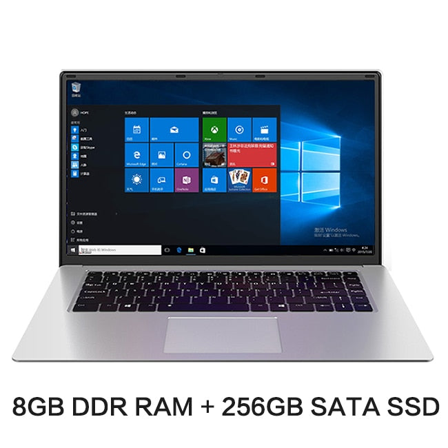 2022 NEW 15.6 inch Student Laptop intel J3455 Quad Core 128GB 512GB SSD ROM 8GB RAM Notebook Computer Windows10 Laptop Ultrabook - Silver 256GB / Intel Celeron / China