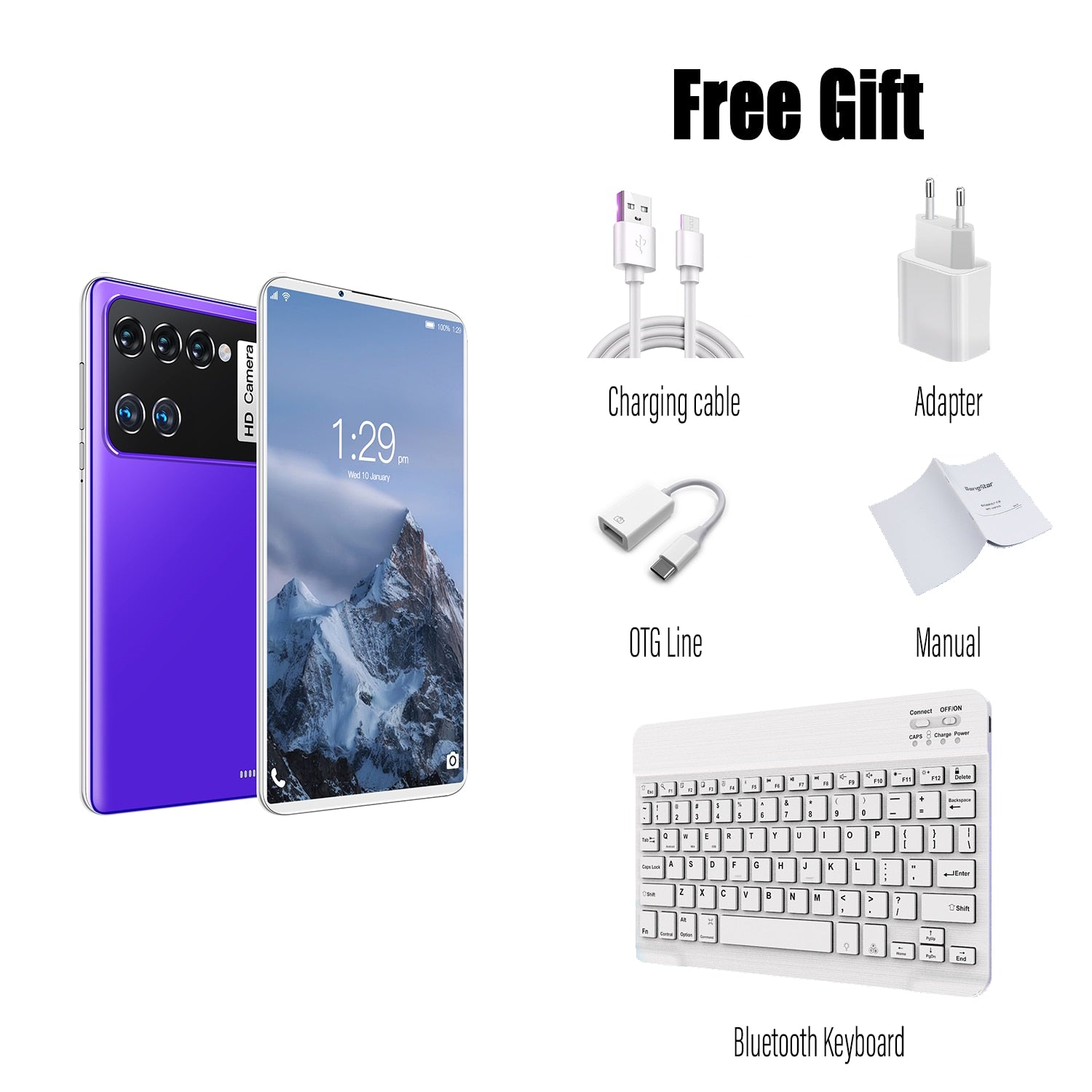 Global Version M12 Tablet Android 12 WPS Office Notebook 7.85Inch Laptop Google Play Pad MINI 12GB 512GB 8800mAh 5G Keyboard Hot - 12G 512G Keyboard / Purple / US
