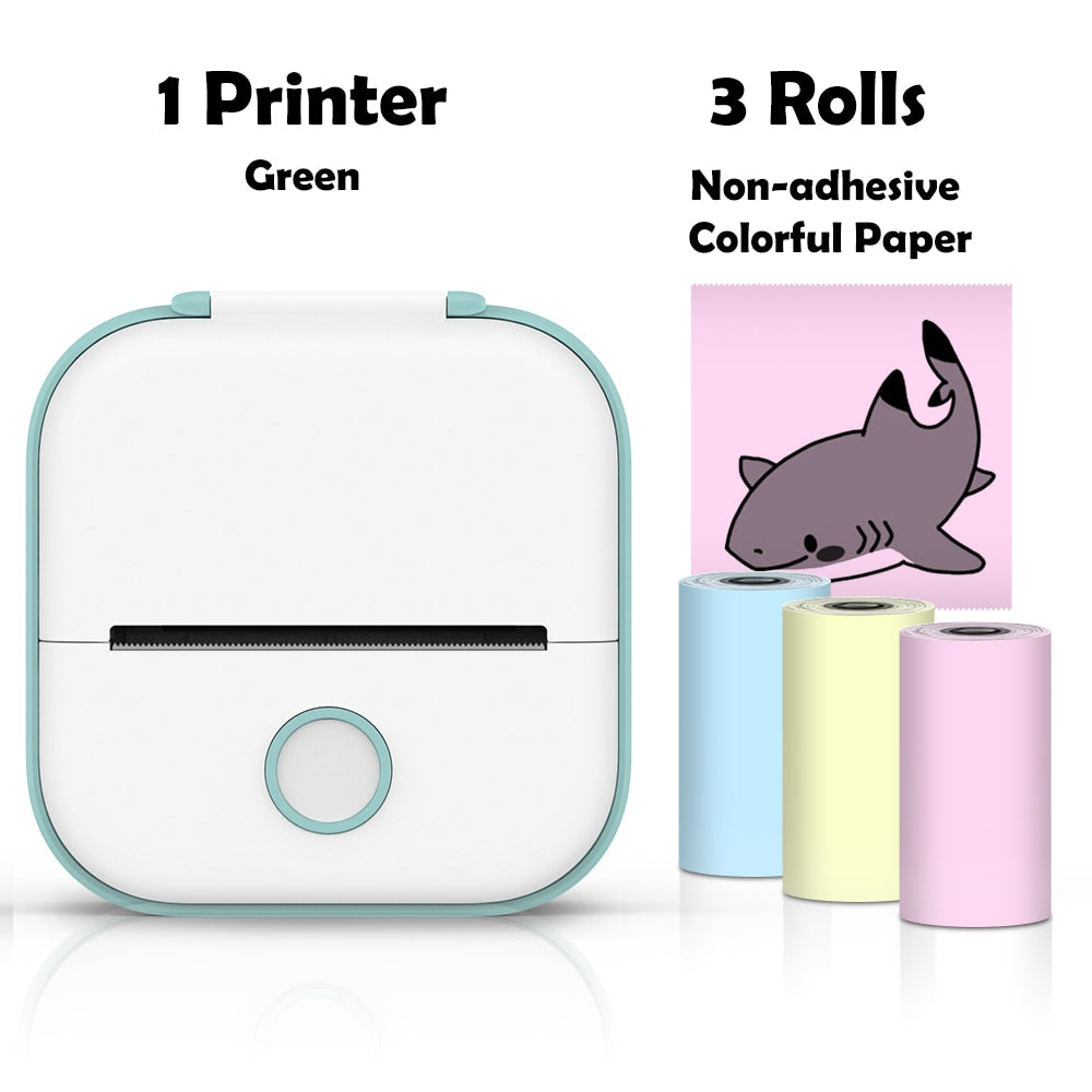 Phomemo T02 Mini Portable Printer Thermal Printing 53mm Sticker Wireless Inkless Mini Pocket Printer Self-adhesive Label Printer - Green D / CN