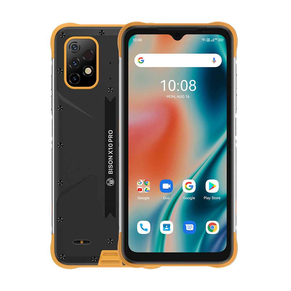 UMIDIGI BISON X10 PRO Rugged Smartphone NFC Global Version 6.53&quot; IP68 4GB 128GB Helio P60 20MP Triple Camera 6150mAh Cellphone - Add AirBuds U / BISON X10 Pro Yellow / China
