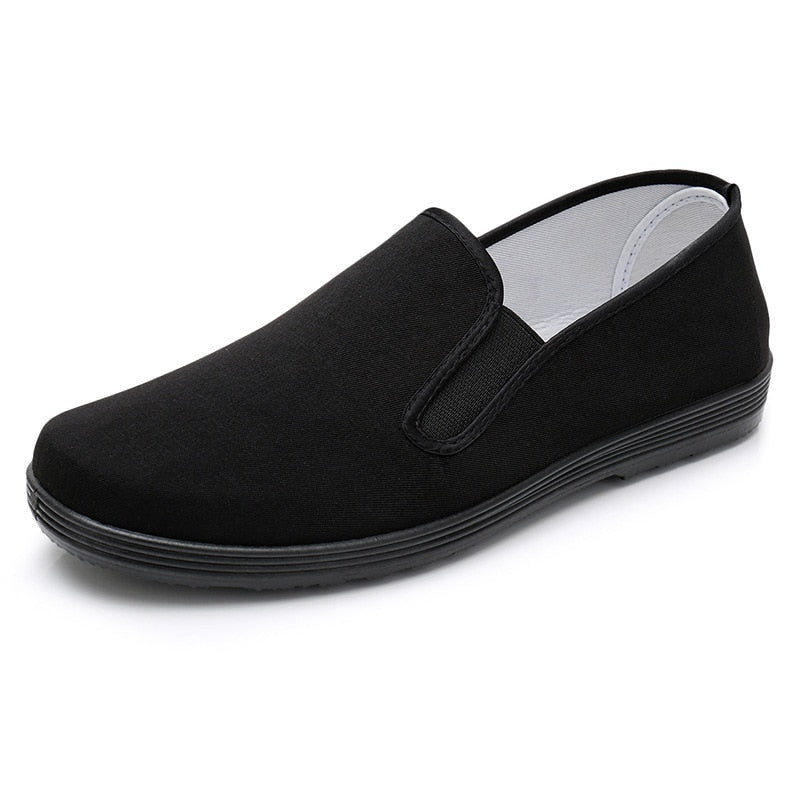 Classic cloth shoes men's black-soled military shoes single-sided non-slip wear-resistant black casual shoes lightweight flat s - black / 10
