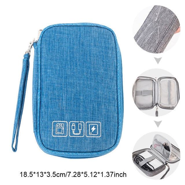Digital Storage Bags Electronics Cable Organizer Cord Usb Wires Portable Charger Power Bank Accessories for Nintendo Switch - Sky Blue Bag D / China