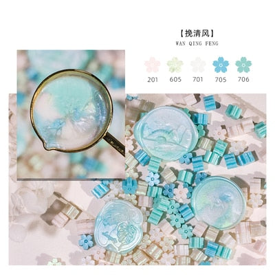 Mixed Glitter Sakura Wax Seal Stamp Beads DIY Cherry Blossom Sealing Bead Stamps Envelope Wedding Art Hobby Card Gift Invitation - J