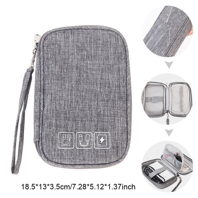 Digital Storage Bags Electronics Cable Organizer Cord Usb Wires Portable Charger Power Bank Accessories for Nintendo Switch - Gray Bag D / China