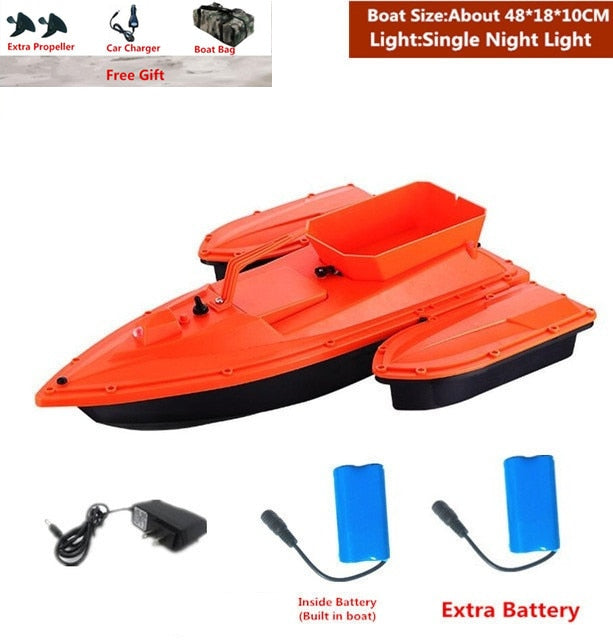 Smart Fixed Speed Cruise Radio Remote Control Fishing Bait Boat 1.5KG 500M Dual Night Light Lure Fishing RC Bait Boat Fishing - US Plug 2 Battery 3 / China