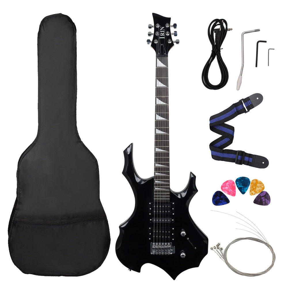 24 Frets 6 Strings Electric Guitar Maple Body Electric Guitar Guitarra With Bag Speaker Necessary Guitar Parts & Accessories - Black Set 1 / CN