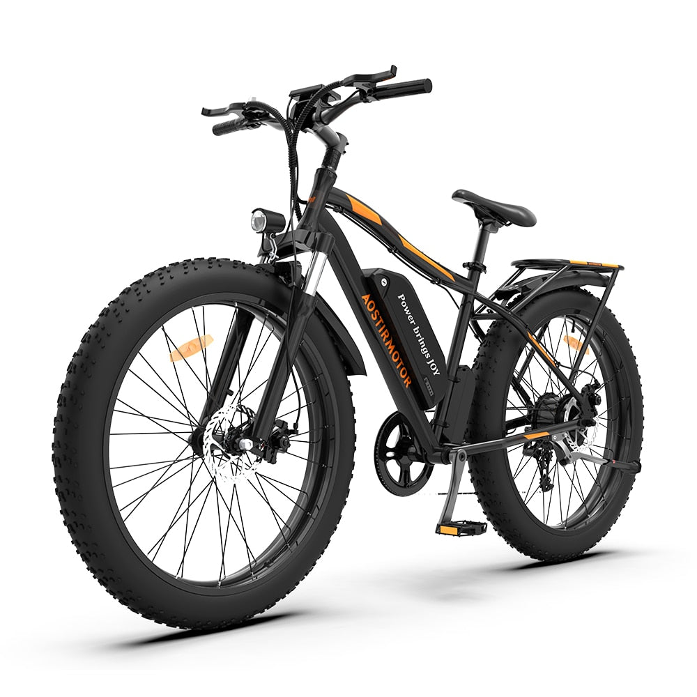 AOSTIRMOTOR S07-B Ebike 750W Motor 48V 13Ah Battery Electric Bike Beach Bicycle 26In 4.0 Fat Tire Mountain Bike With Rear Shelf - S07-B / SPAIN