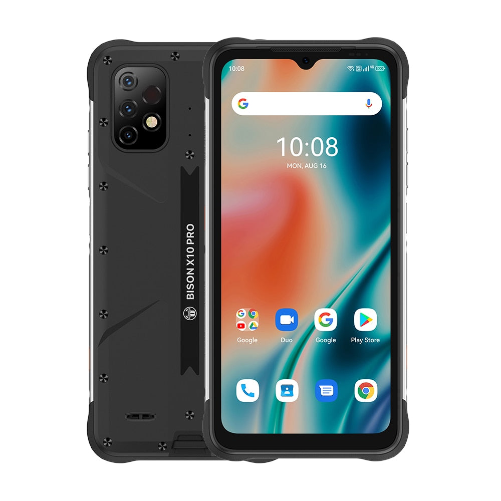 UMIDIGI BISON X10 PRO Rugged Smartphone NFC Global Version 6.53&quot; IP68 4GB 128GB Helio P60 20MP Triple Camera 6150mAh Cellphone - Add AirBuds U / BISON X10 Pro Black / Australia