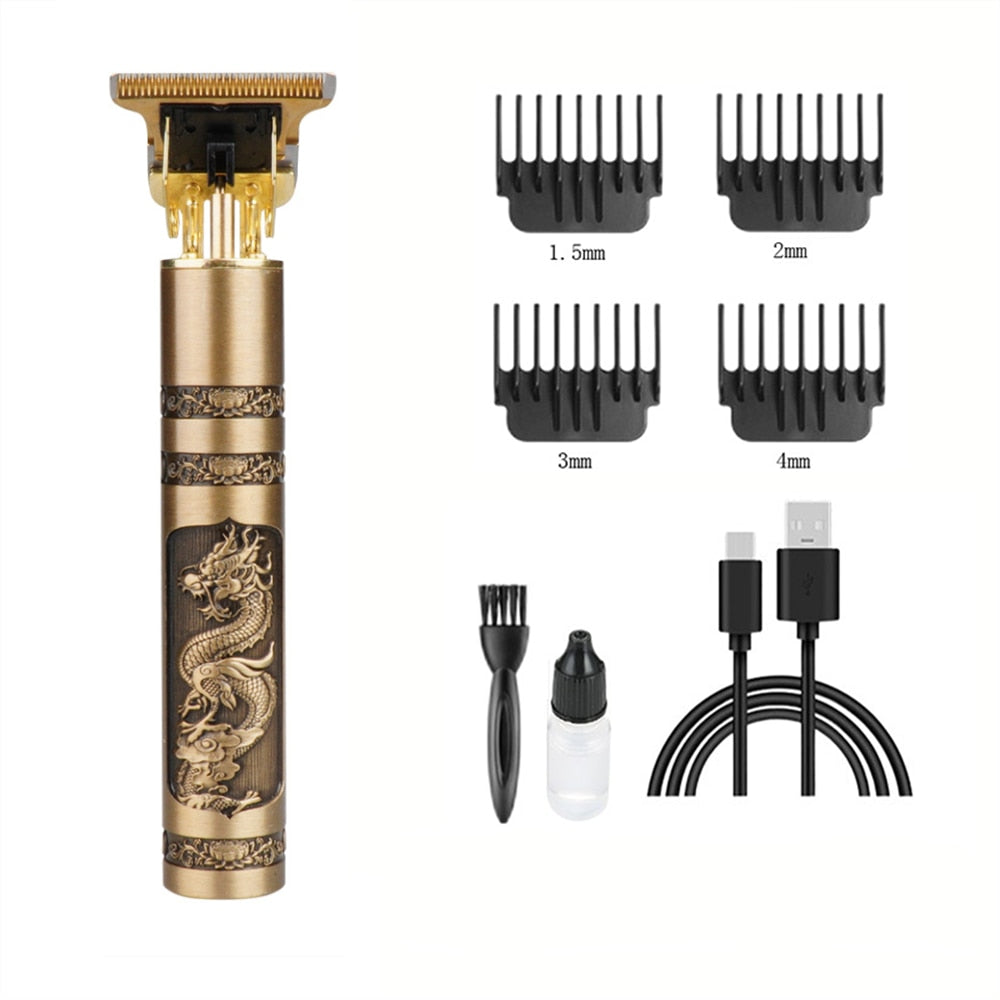 All Metal Vintage T9 Machine Women&#39;s Hair Clipper Hairdresser Professional Haircut Machine 0 Mm Nose and Ear Trimmer Finish Man - Metal  Dragon2.0