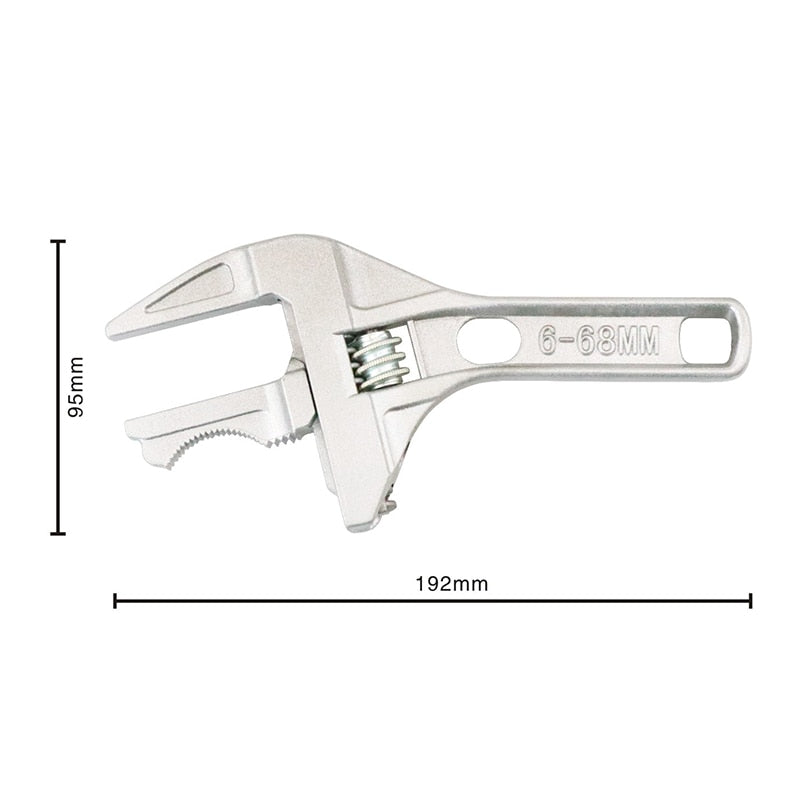 6-68mm Bathroom Wrench Large Open Mini Adjustable Short Handle Shank Aluminum Alloy Universal Spanner Water Pipe Repair Tool - Bathroom wrench 1