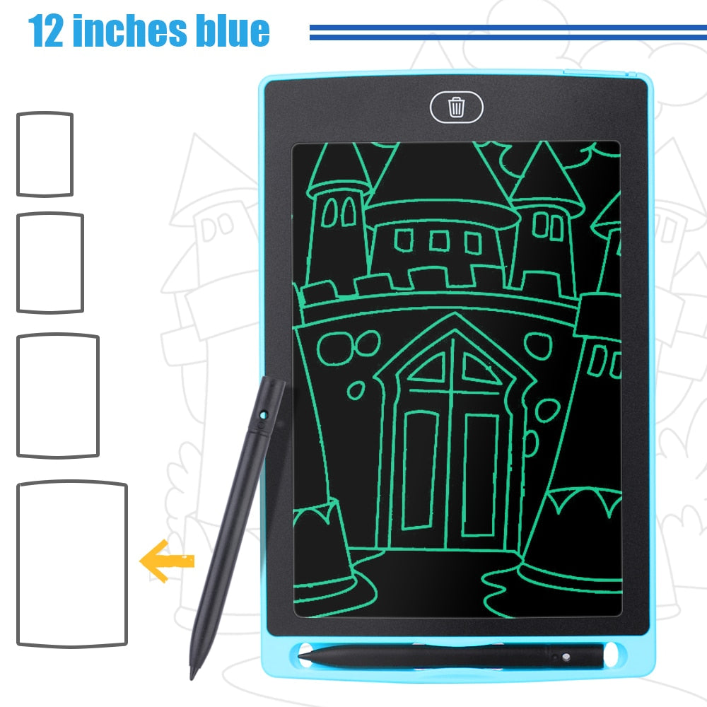 6.5/8.5/10/12 inch LCD Drawing Tablet For Children&#39;s Toys Painting Tools Electronics Writing Board Boy Kids Educational Toys - China / 12 inch Blue