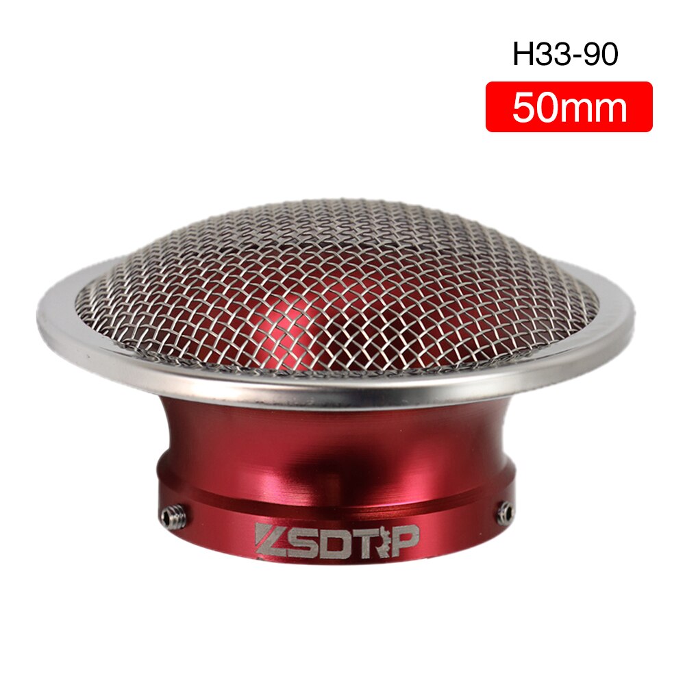ZSDTRP Carburetor 50mm Motorcycle Air Filter Wind Horn Cup Alloy Trumpet with Guaze For Keihin PWK21/24/26/28/30mm PE 28/30mm - Stainless net red / China